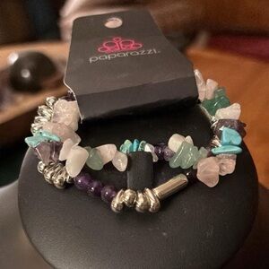 paparazzi Turquoise, Rose, Amethyst Multi-Stone Stretch Bracelet